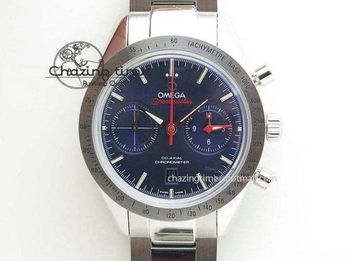 0601 SportInspired Speedmaster Racing Master SS HKF Best Edition Blue Black Dial on Black Rubber Strap A 7817